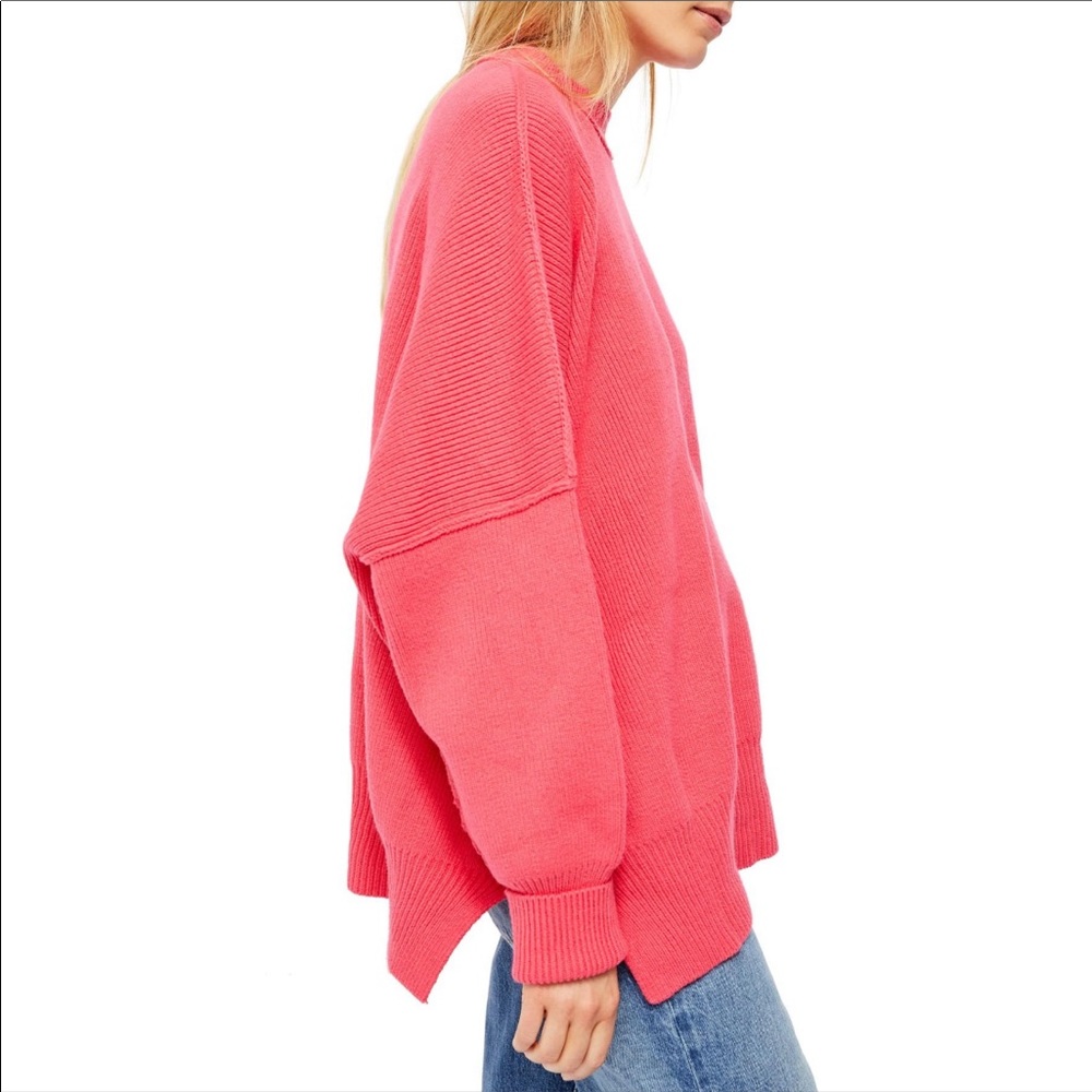 NEW FREE PEOPLE / PINK EASY STREET SWEATER